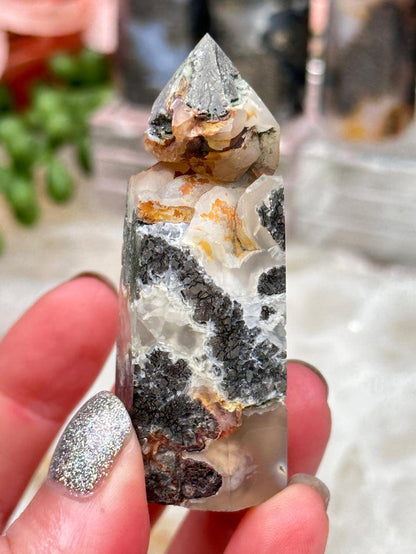 Marcasite in Chalcedony Points