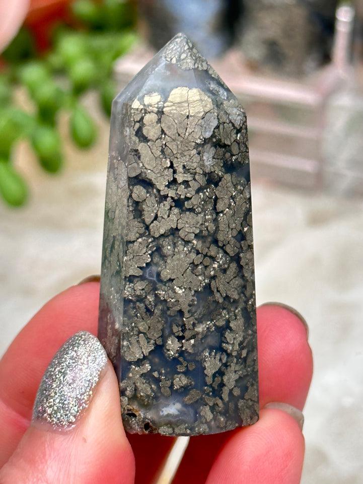 Marcasite in Chalcedony Points