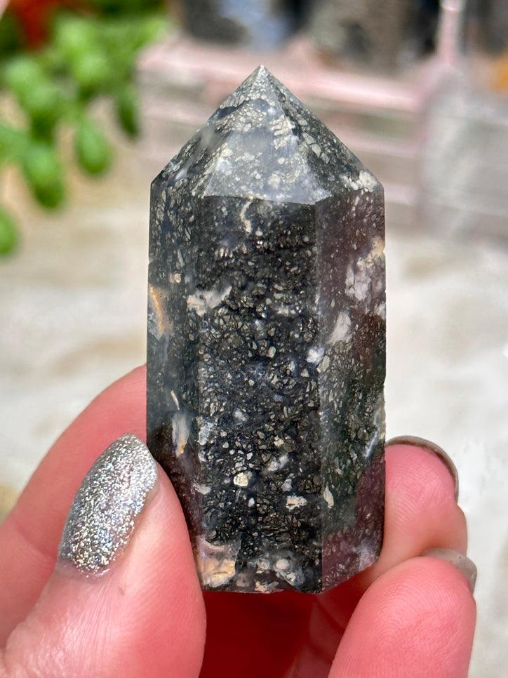 Marcasite in Chalcedony Points