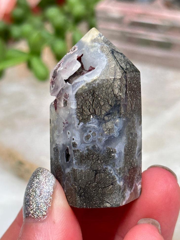 Marcasite in Chalcedony Points