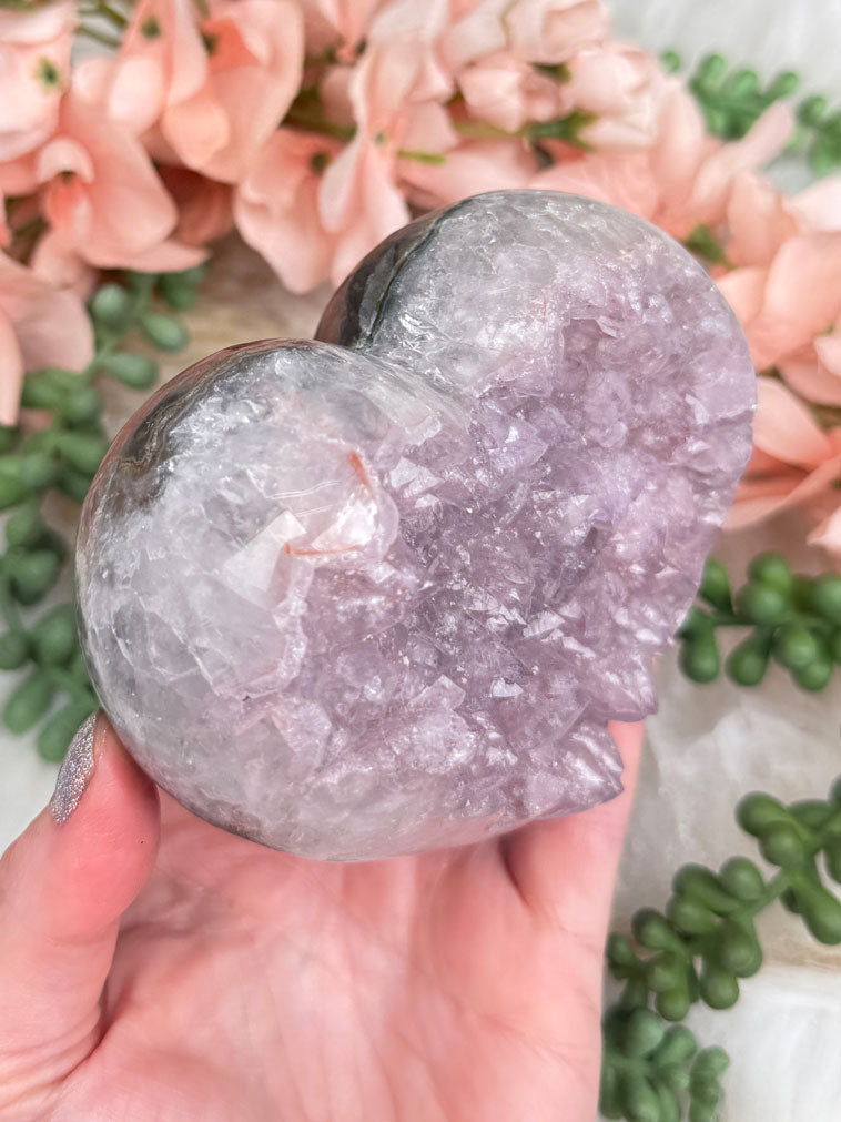 Amethyst Cluster Heart