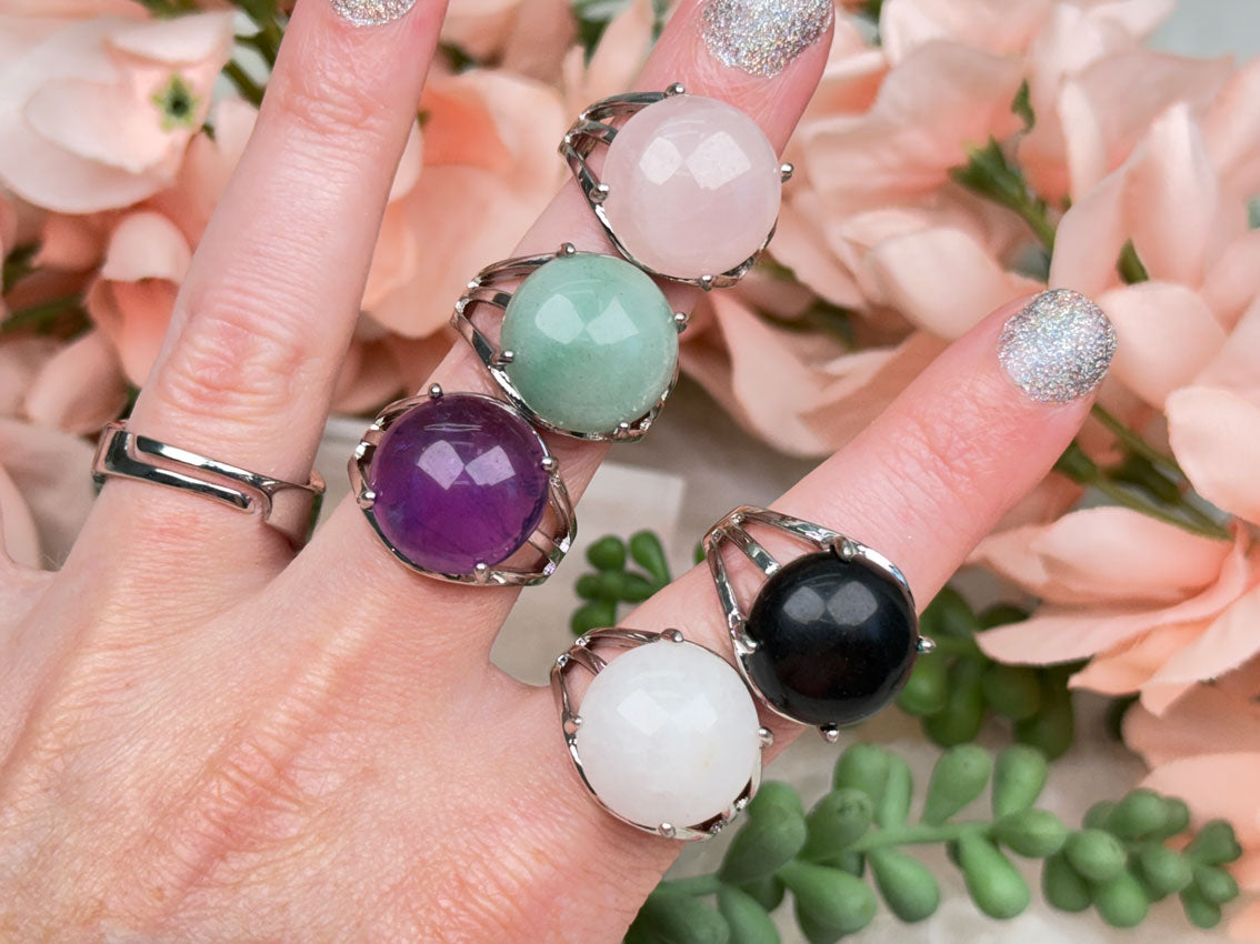Adjustable Crystal Rings