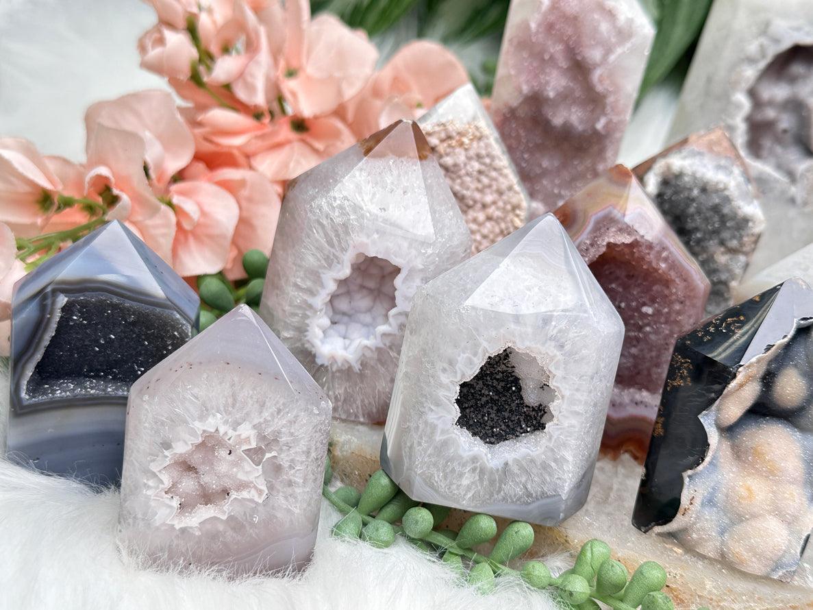 White Druzy Quartz Point