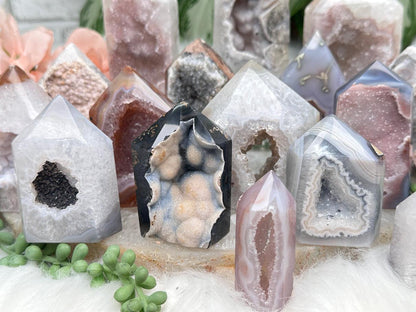 Unique Agate Crystal Points