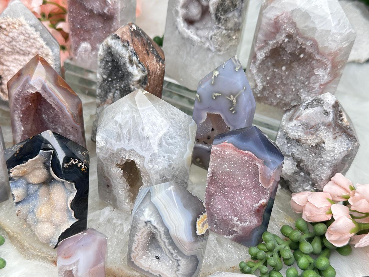 White Druzy Quartz Point