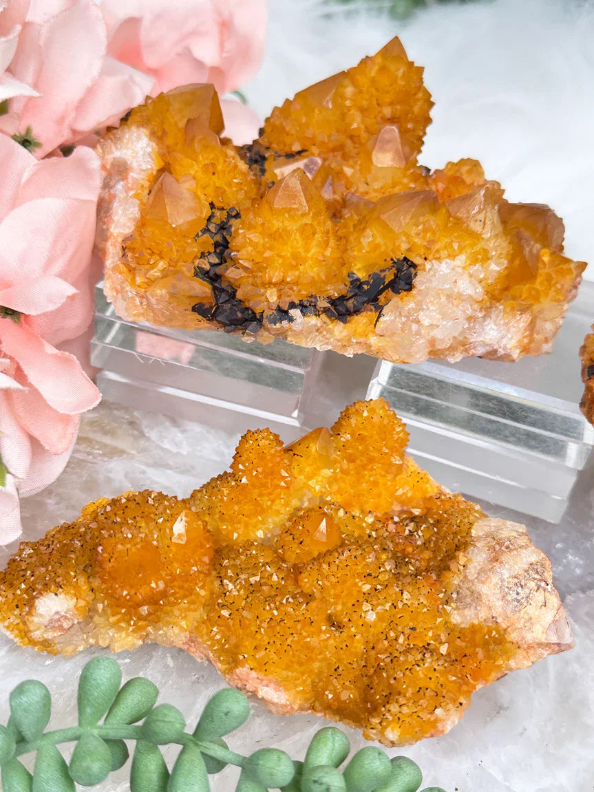 Yellow Spirit Quartz Clusters