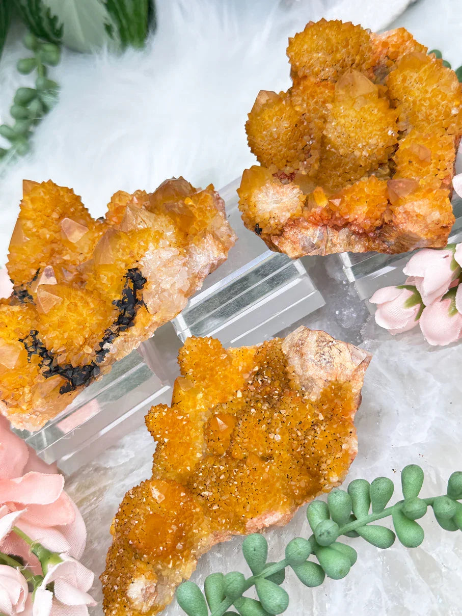 Yellow Spirit Quartz Clusters