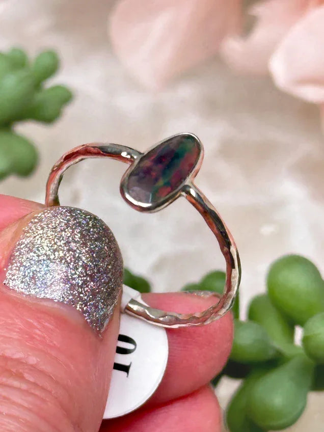 Stamped Sterling Silver Crystal Rings