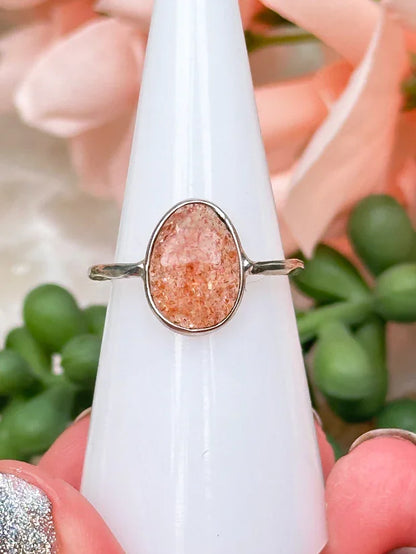 Stamped Sterling Silver Crystal Rings