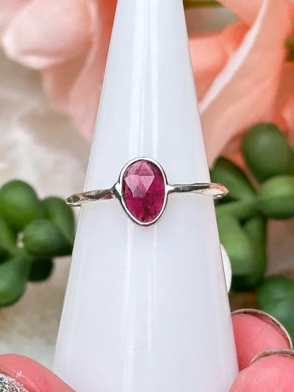 Stamped Sterling Silver Crystal Rings