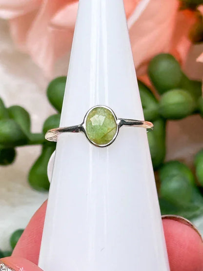 Stamped Sterling Silver Crystal Rings