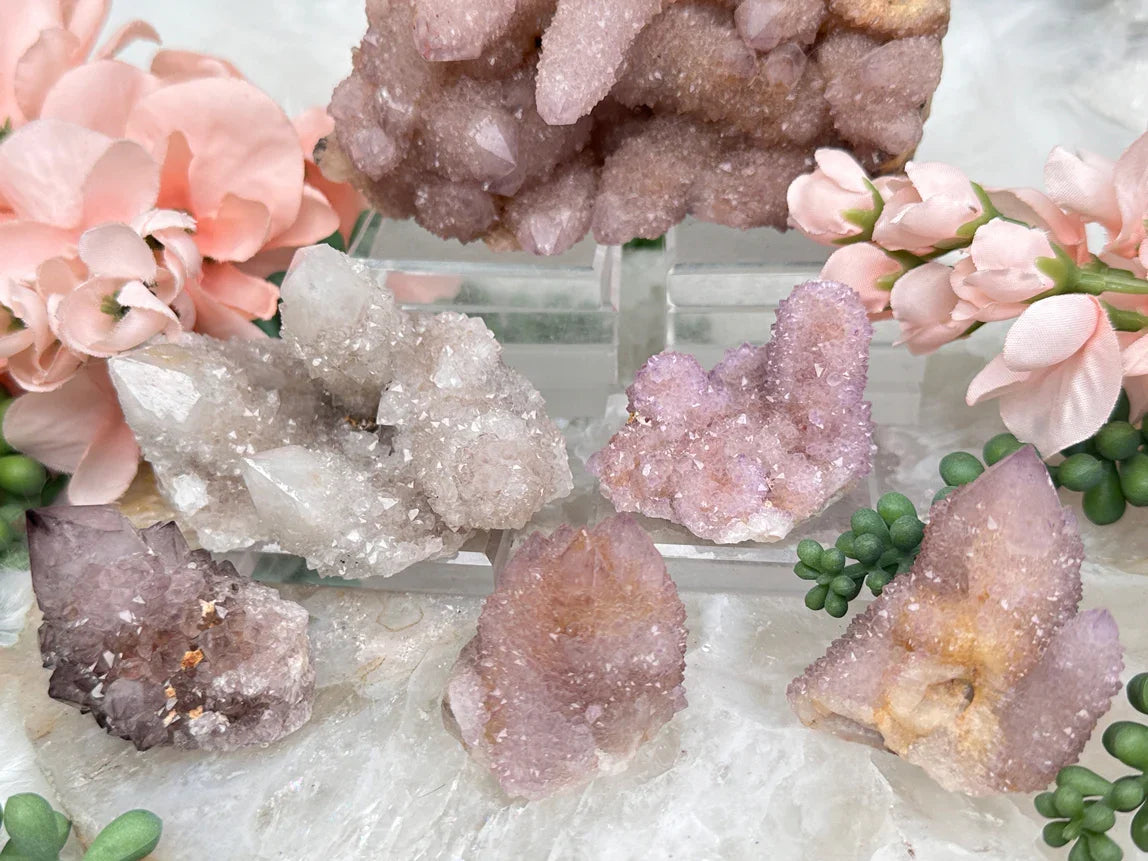Colorful Spirit Quartz Clusters