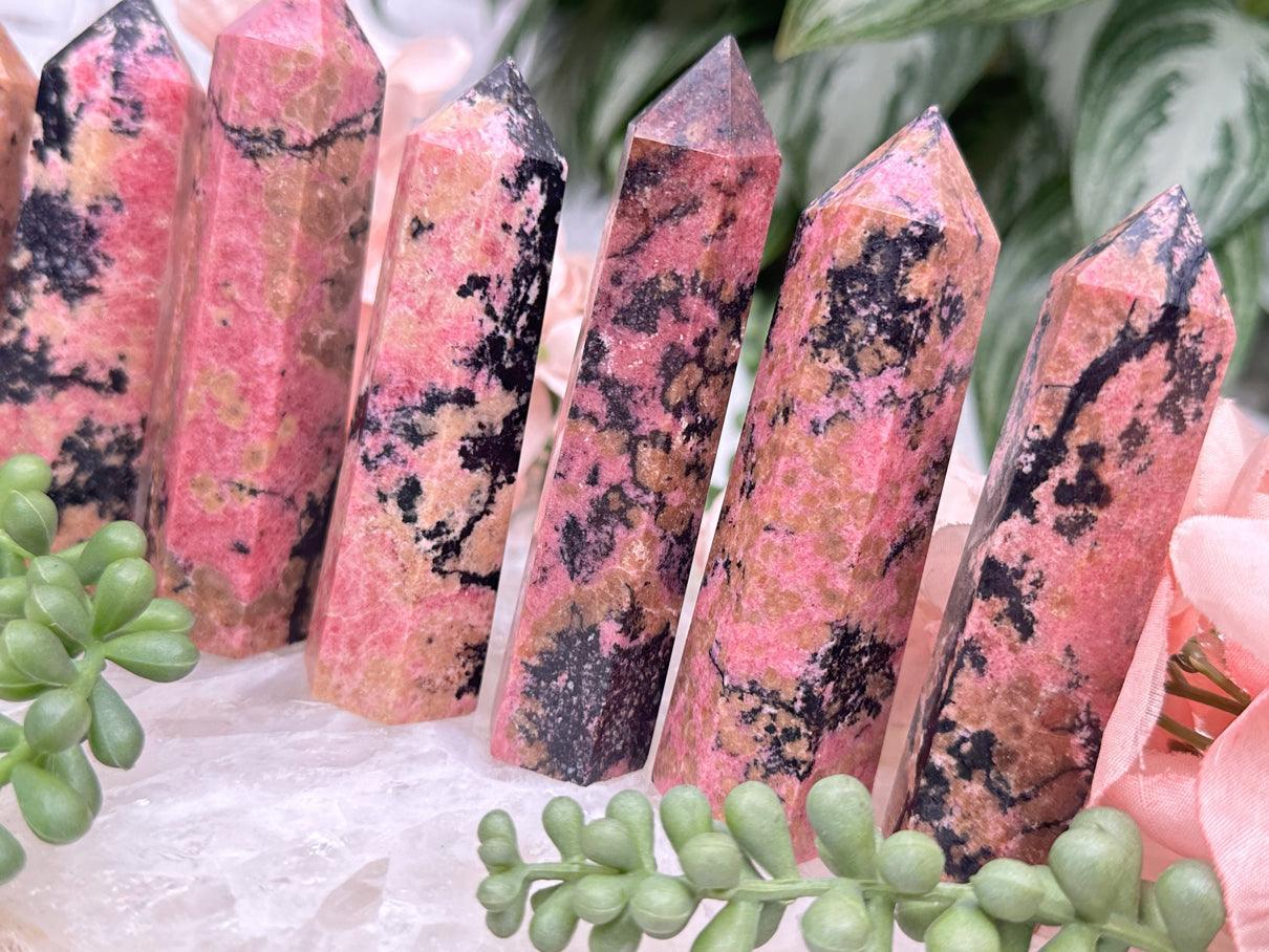 orange-pink-rhodonite-points