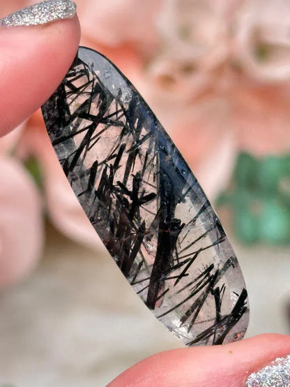 Garden & Black Tourmaline Quartz Cabochons