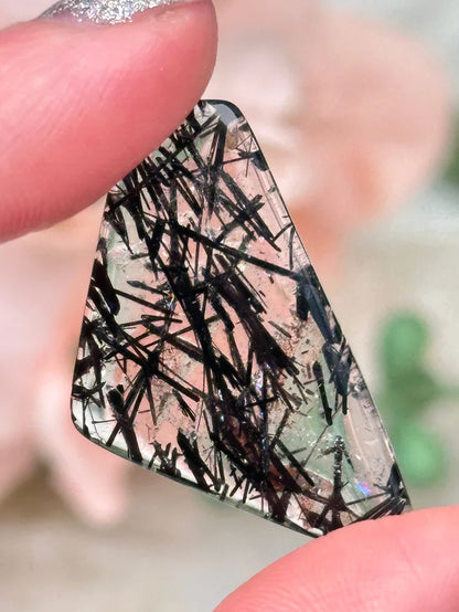 Garden & Black Tourmaline Quartz Cabochons