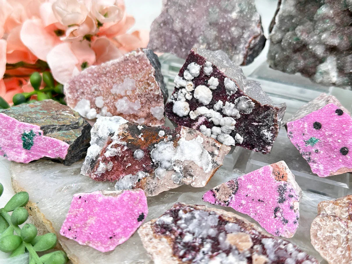 Pink Cobalto Calcite Clusters