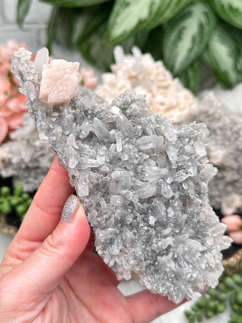 Pink Dolomite Quartz Clusters