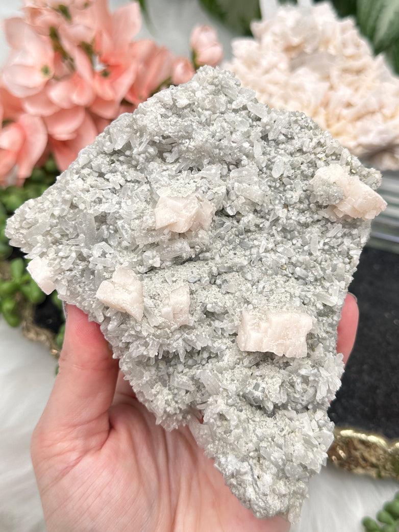 Pink Dolomite Quartz Clusters