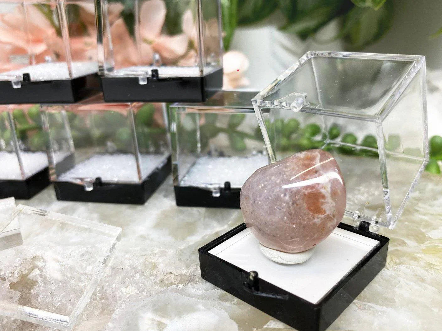 Small-Black-Clear-Plastic-Perky-Box-Display-Case-for-Crystal-Mineral-Specimens