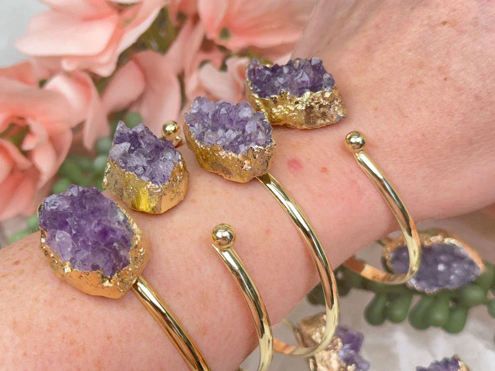 adjustable-gold-metal-cuff-amethyst-bracelet