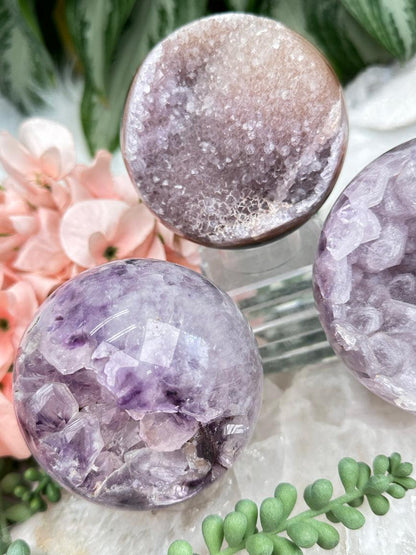 Purple Amethyst Geode Spheres