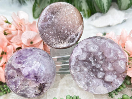Purple Amethyst Geode Spheres