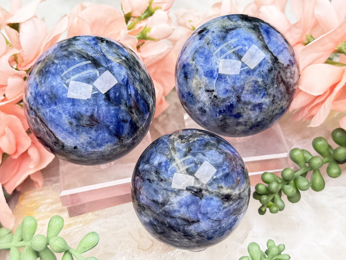 Blue Iolite Spheres