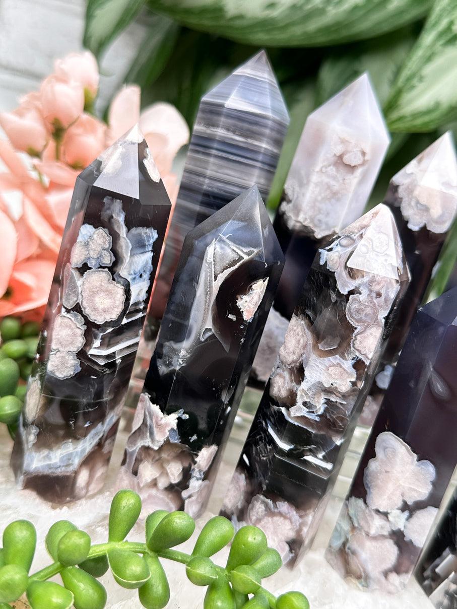 black-floral-agate-points