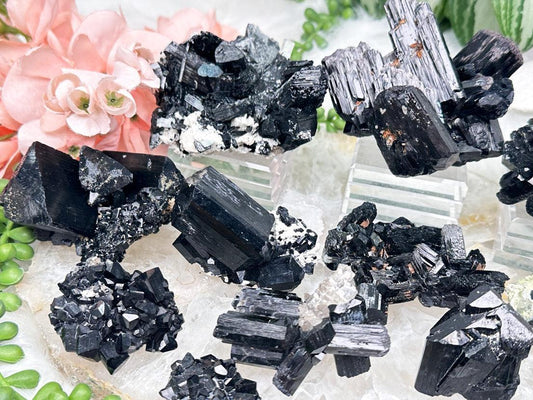 Black Schorl Tourmaline Clusters