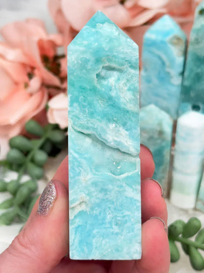 blue-aragonite-point