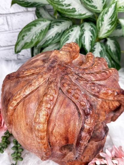 carved-octopus-on-wood-skull