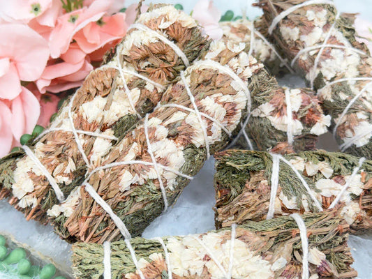 cedar-smudge-bundles-with-flowers