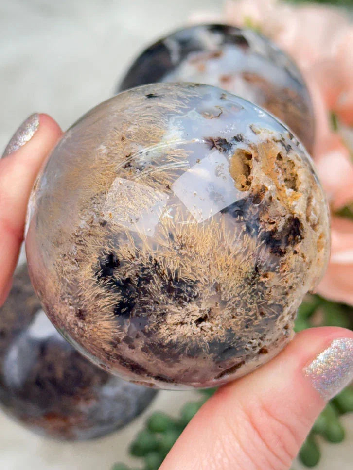 chalcedony-rutile-agate-sphere