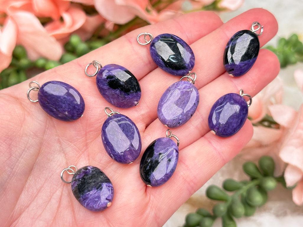 charoite-pendants