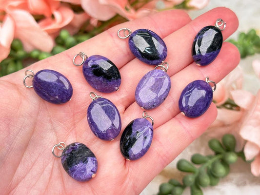 charoite-pendants