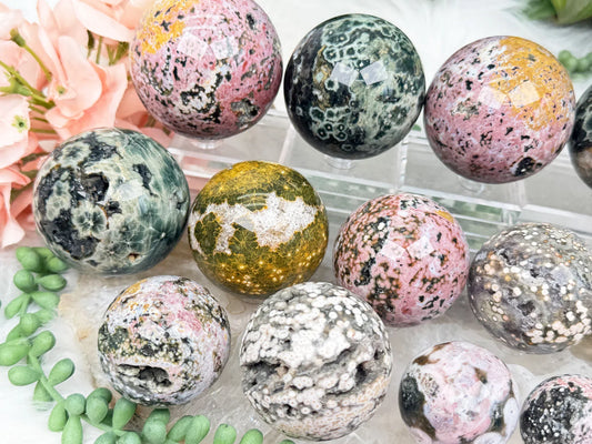 Colorful Ocean Jasper Spheres