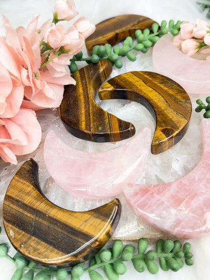 Rose Quartz or Tiger Eye Moon Crystals