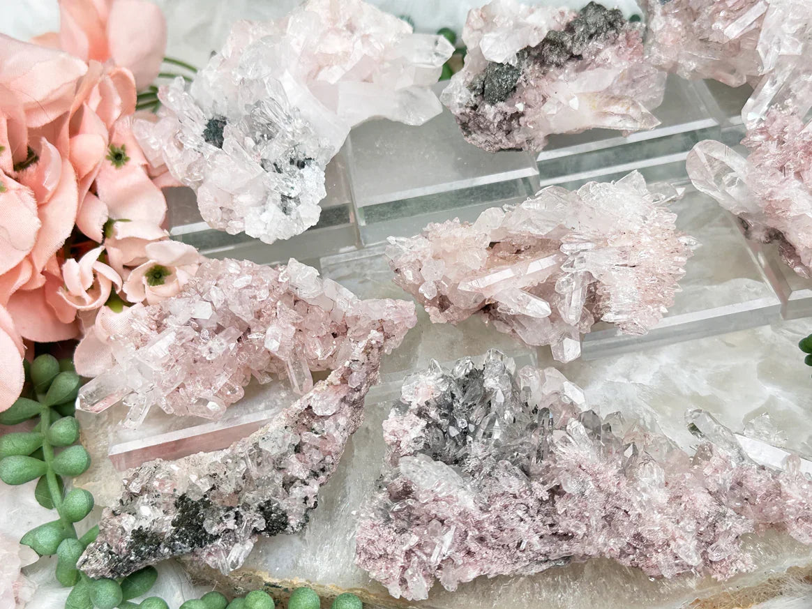 Colombian Pink Quartz Clusters