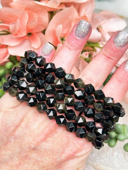 diamond-cut-gold-sheen-obsidian-bracelet