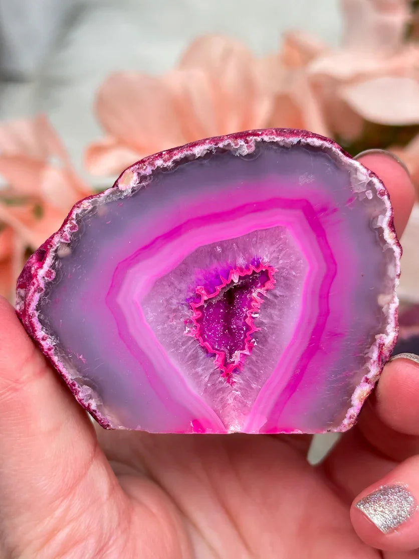 Small Dyed Pink Geodes