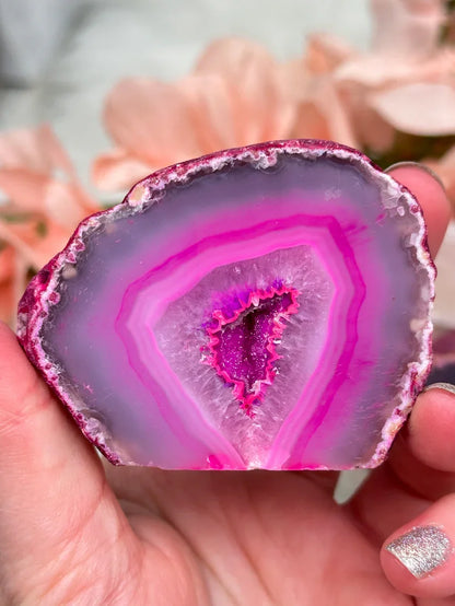 Small Dyed Pink Geodes