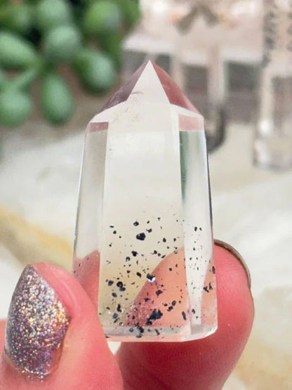 Sparkling Hematite Quartz Points