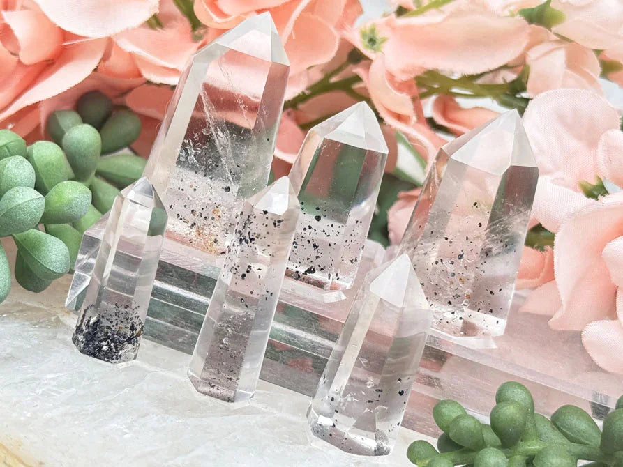 Sparkling Hematite Quartz Points