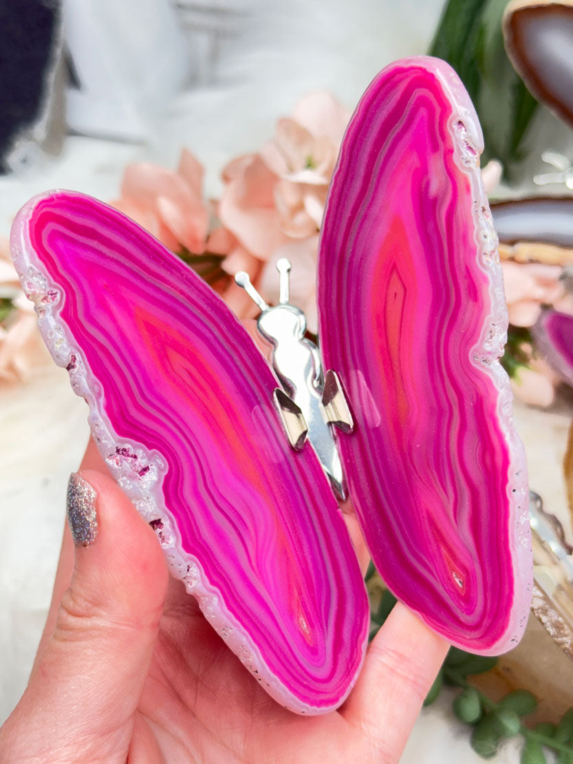 Metal Agate Butterflies