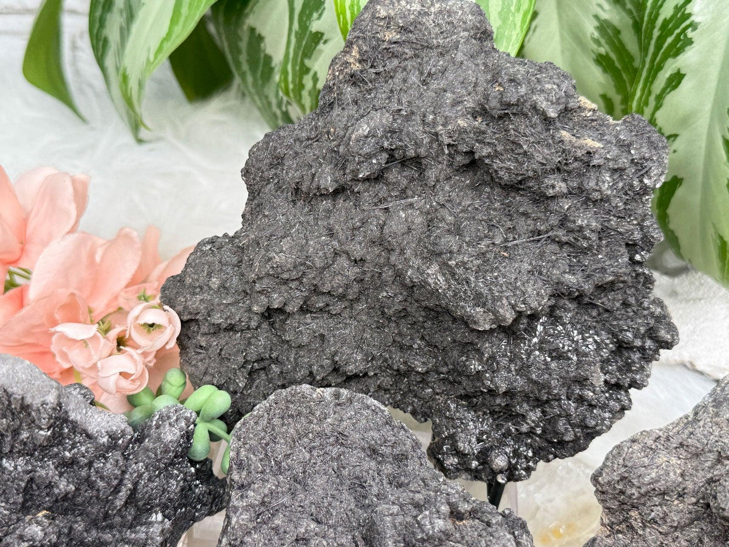 Black Tourmaline Quartz Clusters