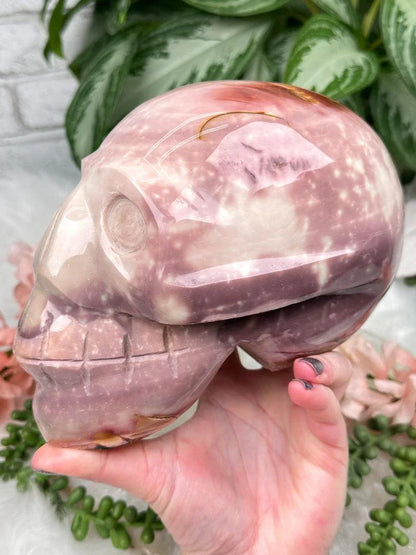 large-pink-red-polychrome-jasper-skull