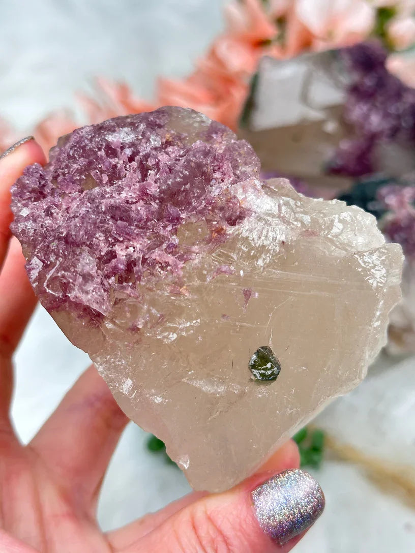 Raw Lepidolite & Tourmaline