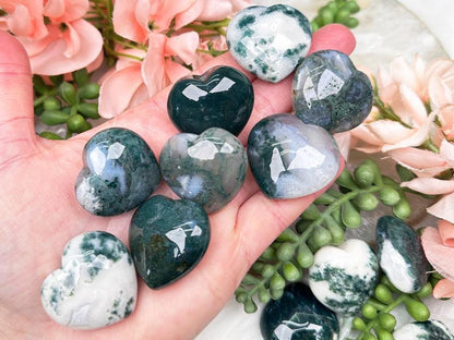 Moss Agate Hearts