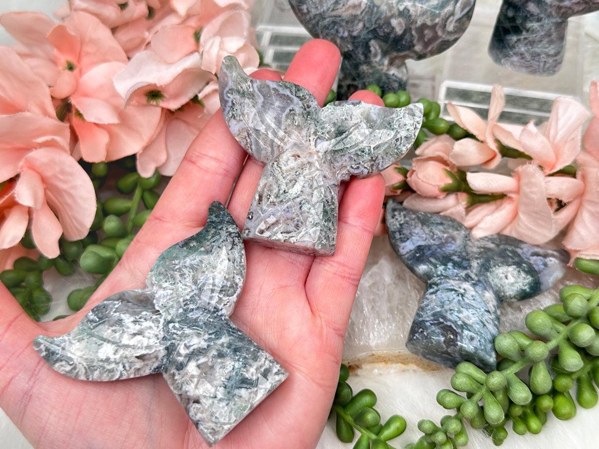 moss-agate-mermaid-tail-carvings