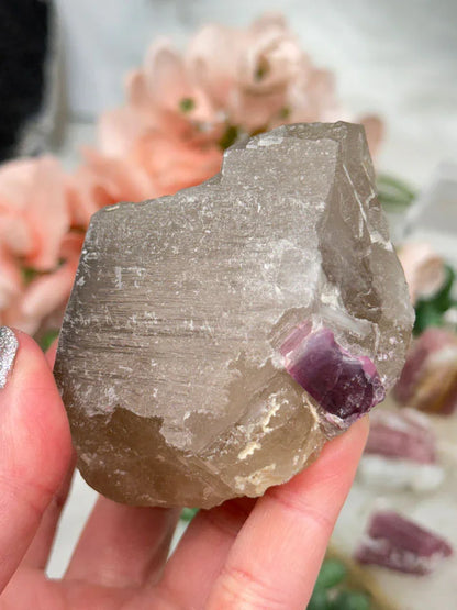 pink-tourmaline-in-smoky-quartz
